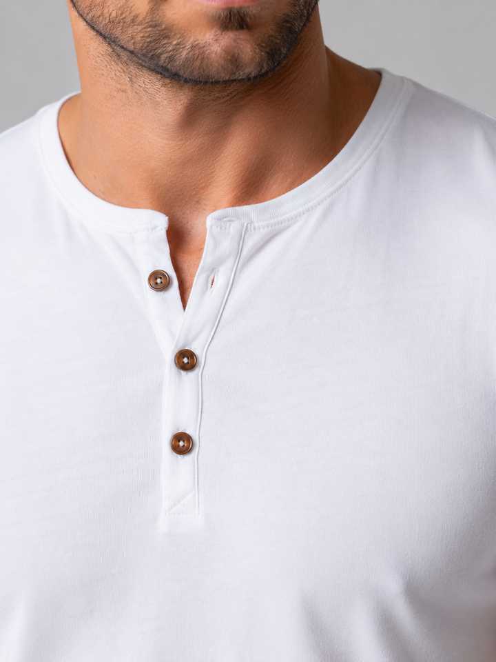 Men's Slim Fit Henley T-Shirt – Casual Button Neck