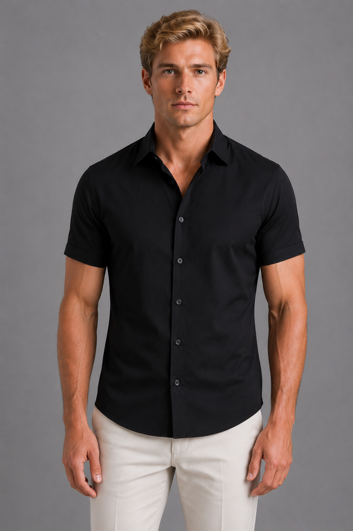 Men's Slim Fit Short Sleeve Shirt – Smart Casual Summer Style