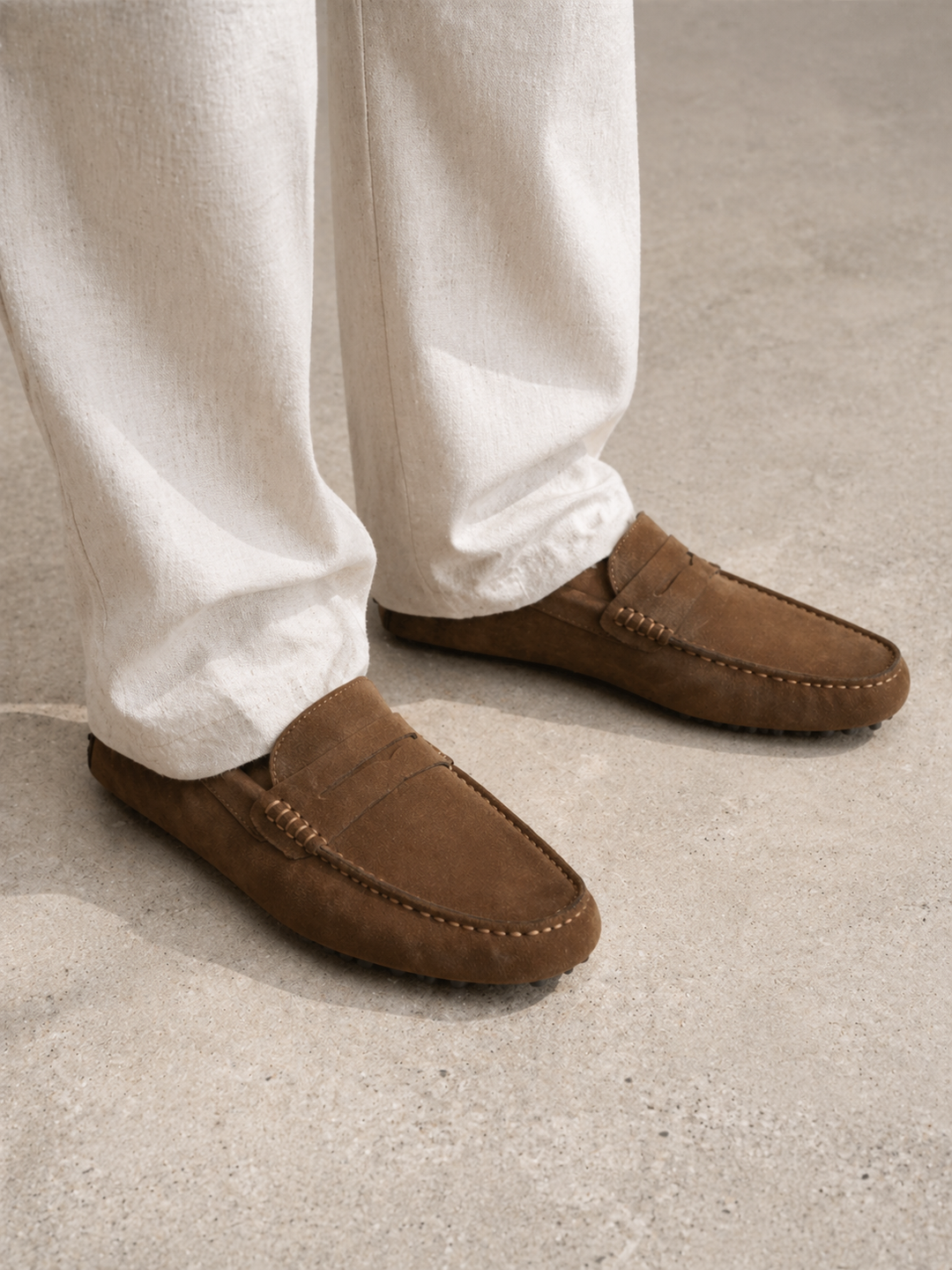 Men’s Slip-On Driver Loafers – Suede Look Casual Elegance