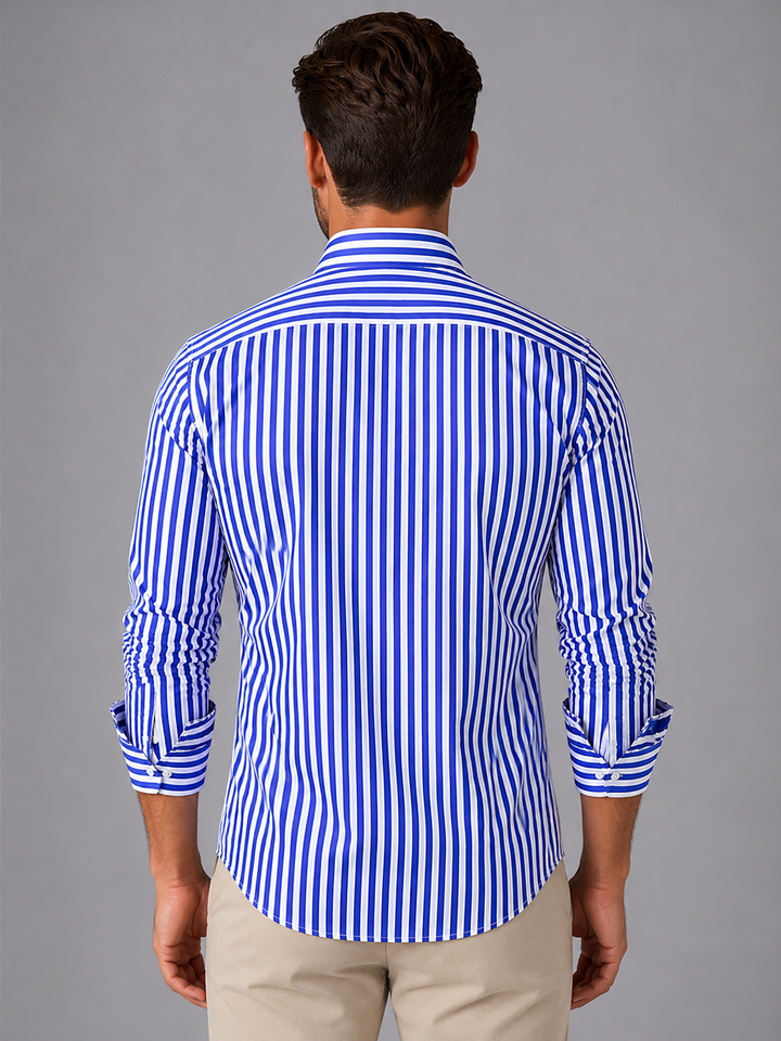 Men’s Striped Long Sleeve Shirt – Smart Casual Button-Up Style