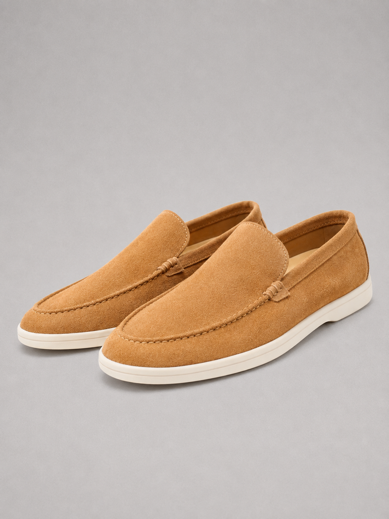 Men’s Suede-Look Slip-On Loafers - Smart Casual Comfort