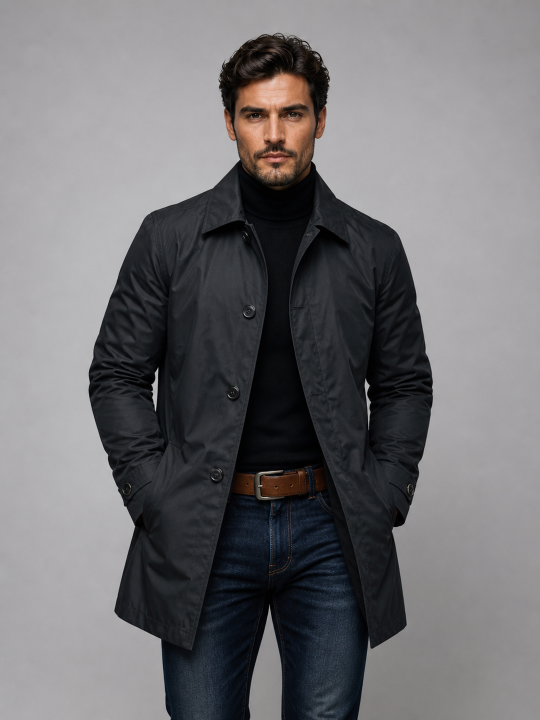 Men’s Tailored Classic Coat – Structured Smart-Casual Outerwear