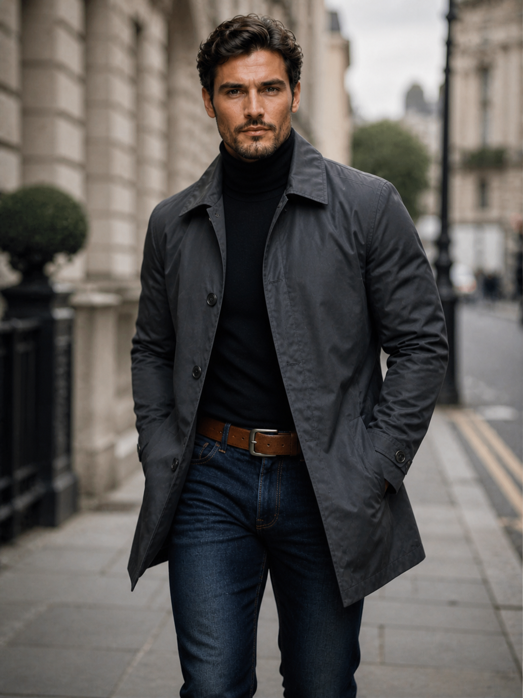 Men’s Tailored Classic Coat – Structured Smart-Casual Outerwear