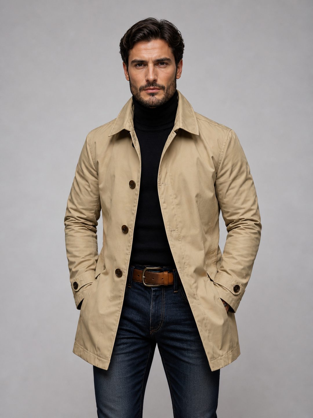 Men’s Tailored Classic Coat – Structured Smart-Casual Outerwear