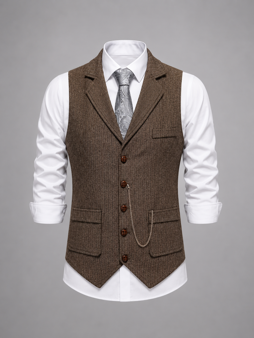Stellan Herringbone Waistcoat
