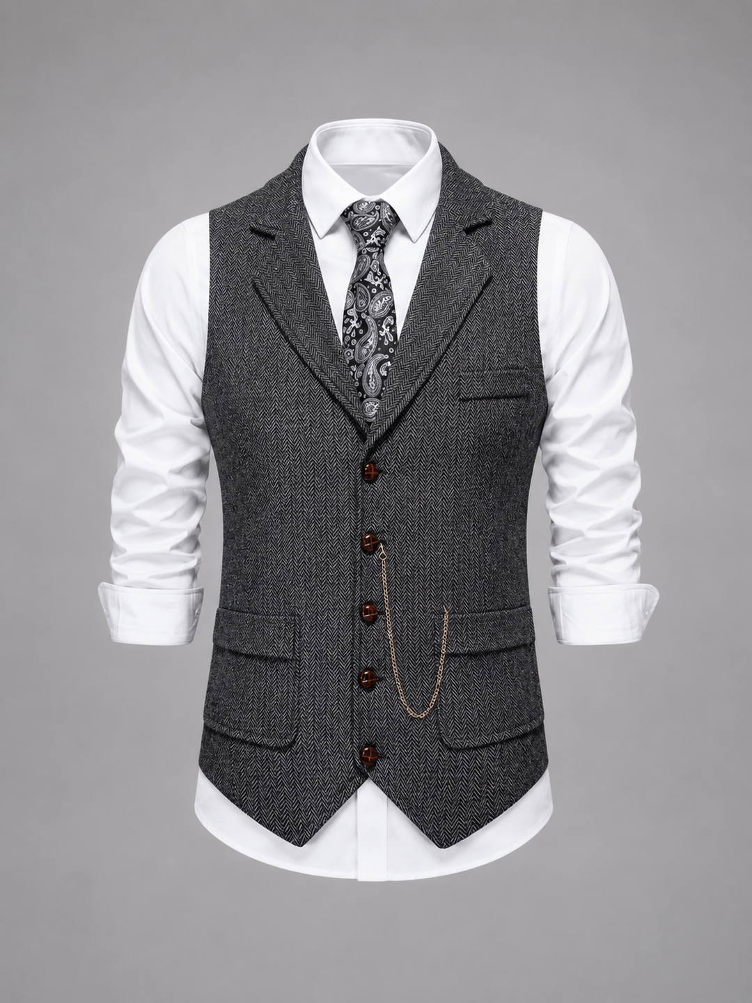 Stellan Herringbone Waistcoat