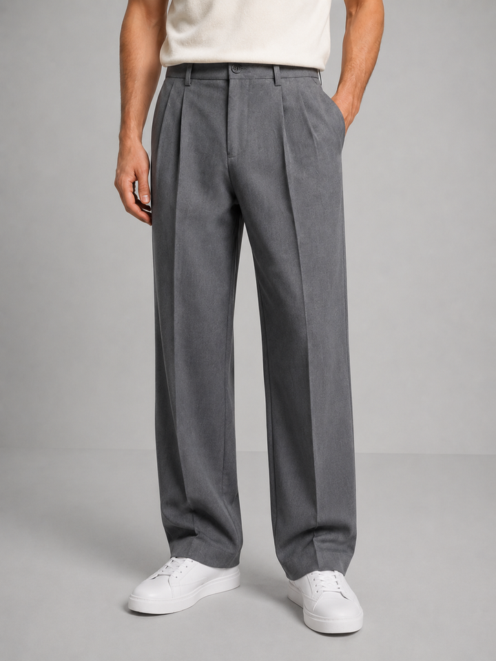 Men's Tailored Straight Leg Trousers – Smart Casual Fit