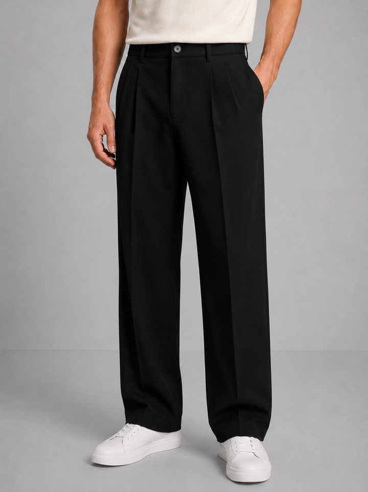 Men's Tailored Straight Leg Trousers – Smart Casual Fit