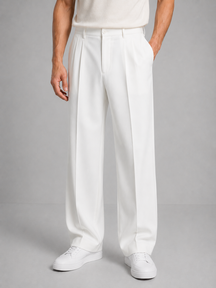 Men's Tailored Straight Leg Trousers – Smart Casual Fit