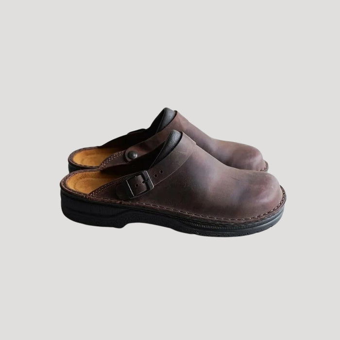 Men’s Comfort Clogs – Leather Look Slip-On Shoes