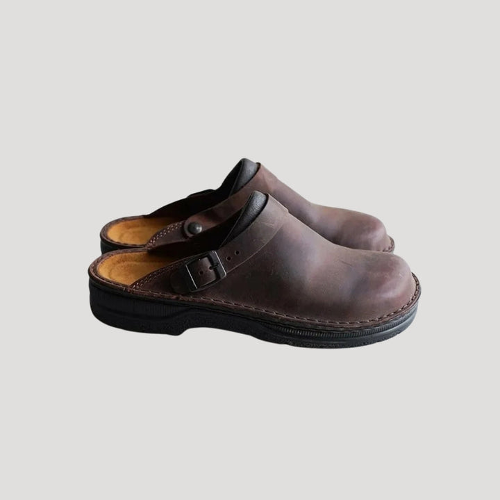 Men’s Comfort Clogs – Leather Look Slip-On Shoes