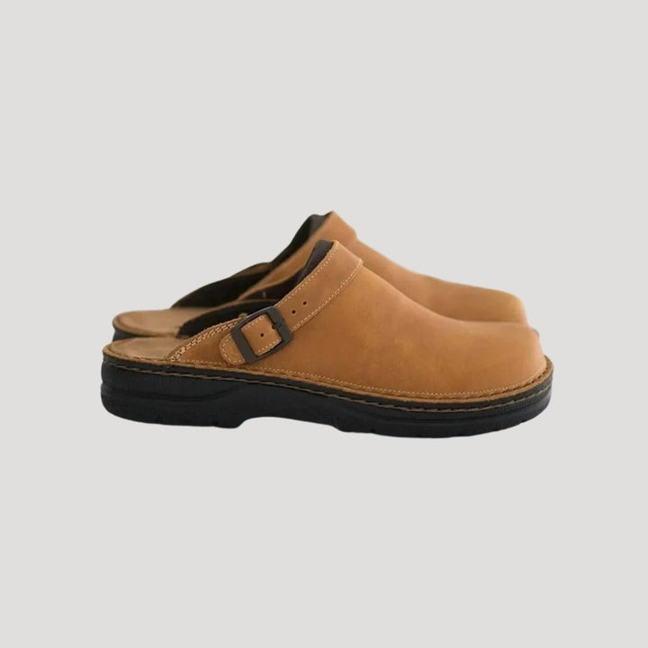 Men’s Comfort Clogs – Leather Look Slip-On Shoes