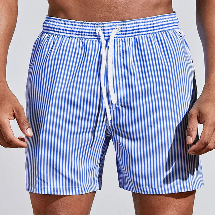 Men’s Striped Swim Shorts – Quick-Dry Fit