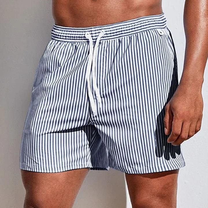 Men’s Striped Swim Shorts – Quick-Dry Fit