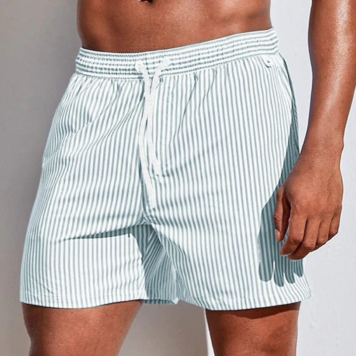 Men’s Striped Swim Shorts – Quick-Dry Fit