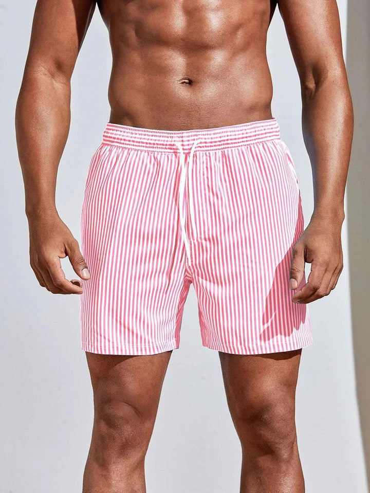 Men’s Striped Swim Shorts – Quick-Dry Fit