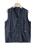 Élan Indigo Linen Vest
