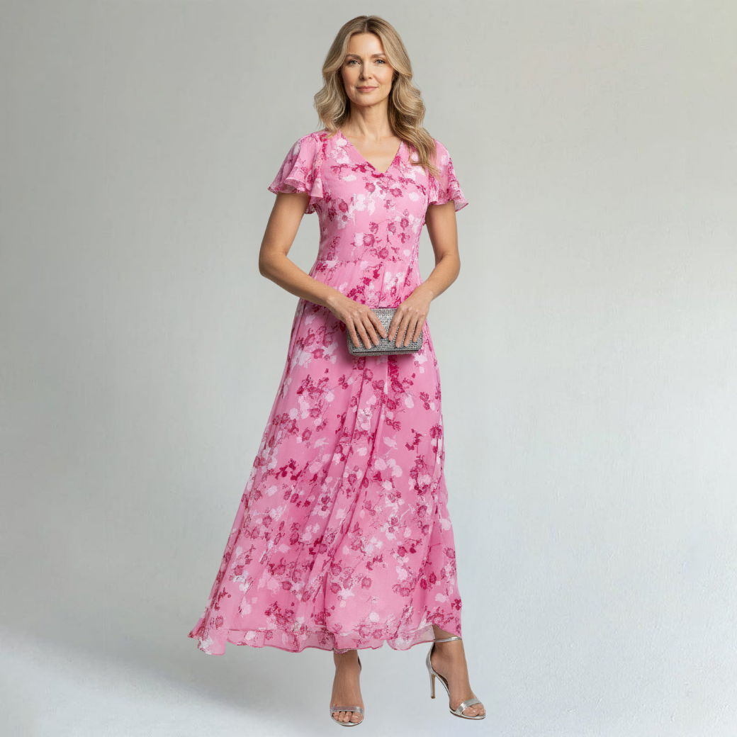Women’s Floral Maxi Dress – Soft Chiffon Feel