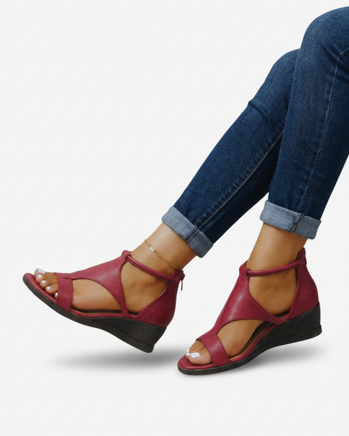 Women’s Wedge Sandals – Modern Leather Look