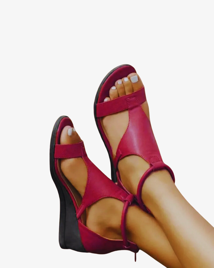Women’s Wedge Sandals – Modern Leather Look