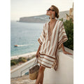 Beige with Coffee Brown Stripes