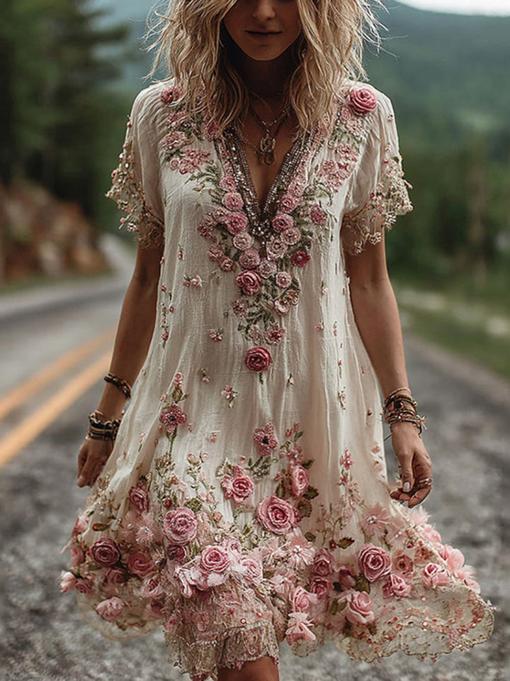 Ruby Embroidered Dress