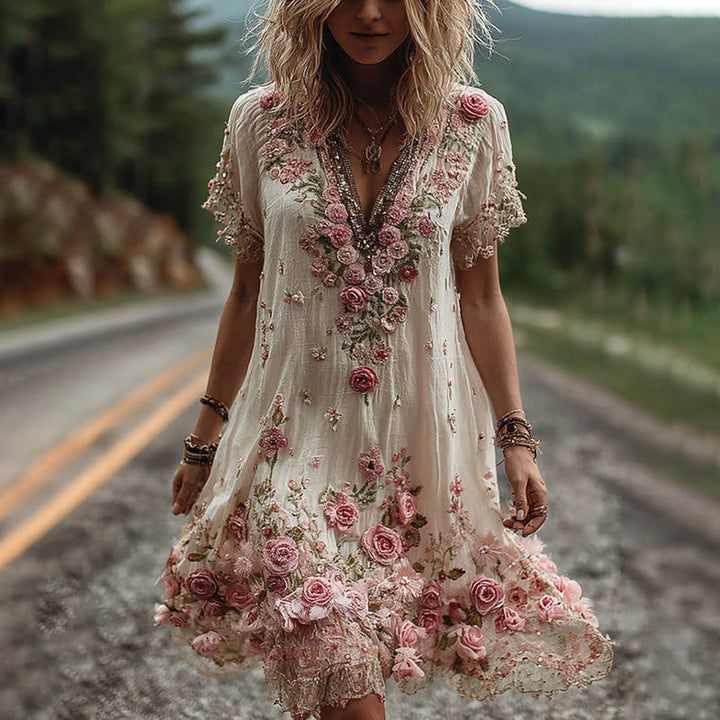 Ruby Embroidered Dress