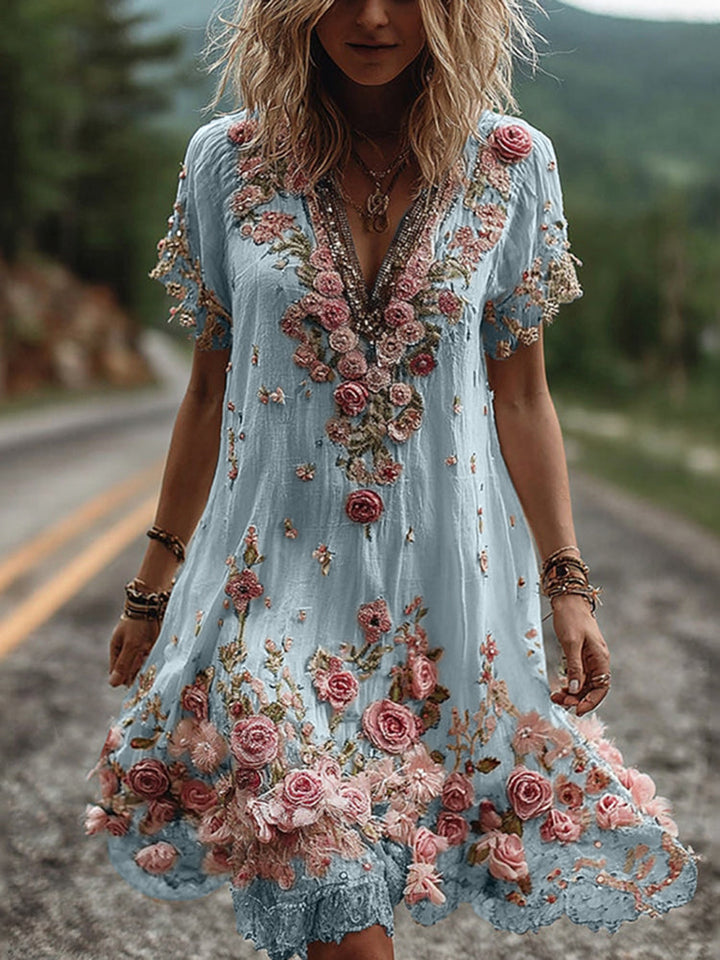 Ruby Embroidered Dress