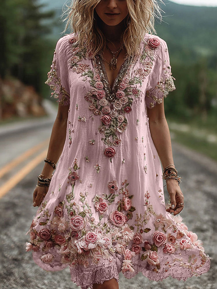 Ruby Embroidered Dress