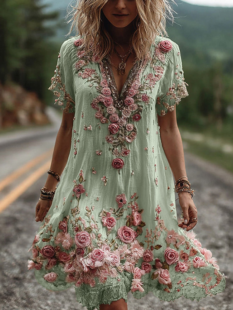 Ruby Embroidered Dress