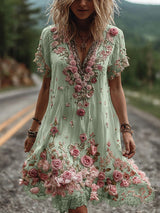 Ruby Embroidered Dress