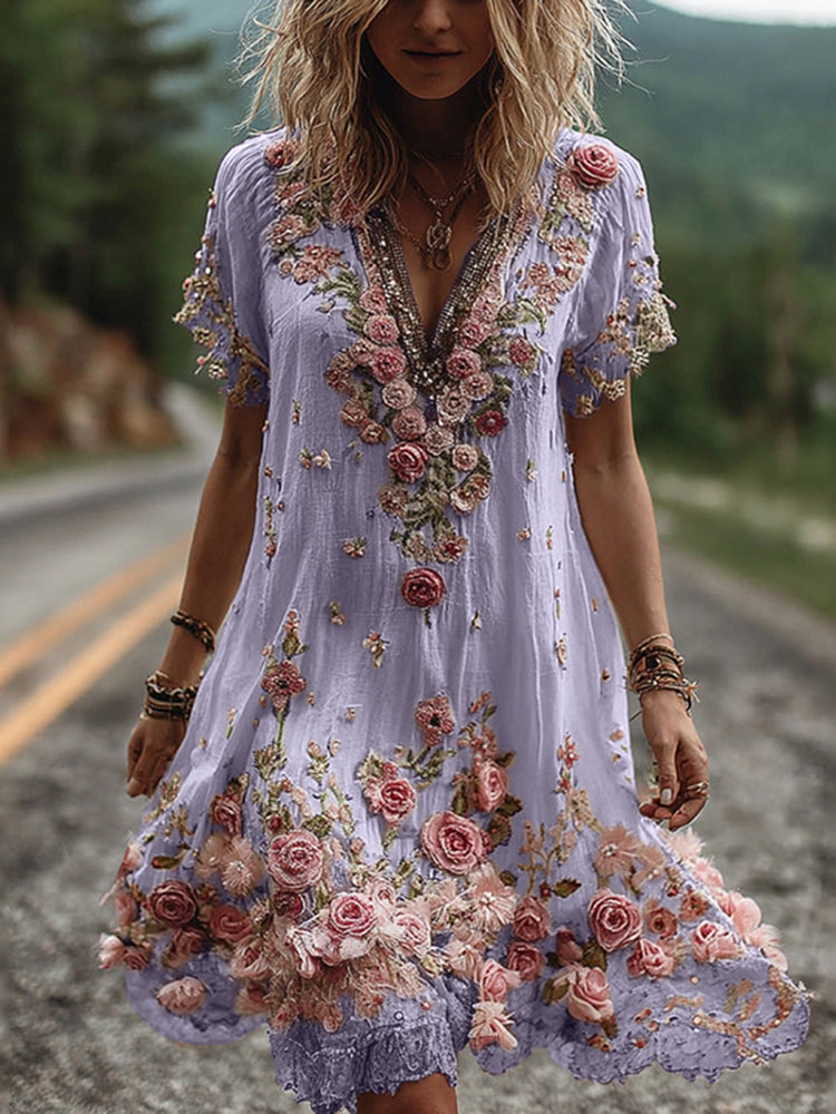 Ruby Embroidered Dress