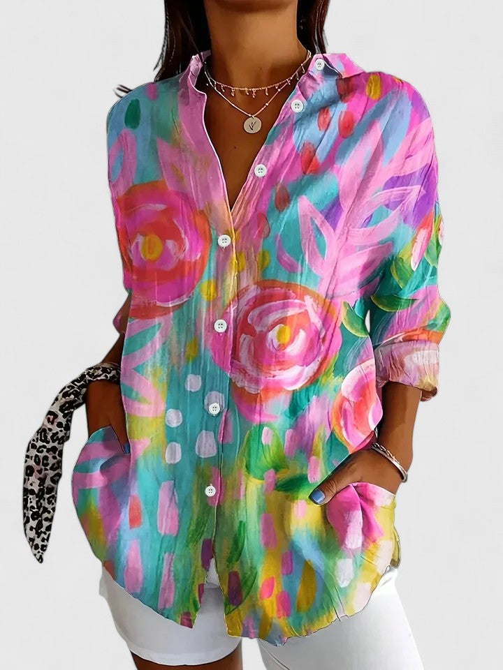Women’s Colourful Print Blouse – Relaxed Fit