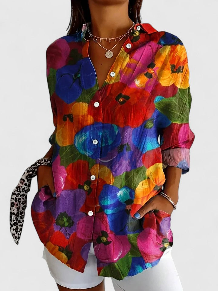 Women’s Colourful Print Blouse – Relaxed Fit