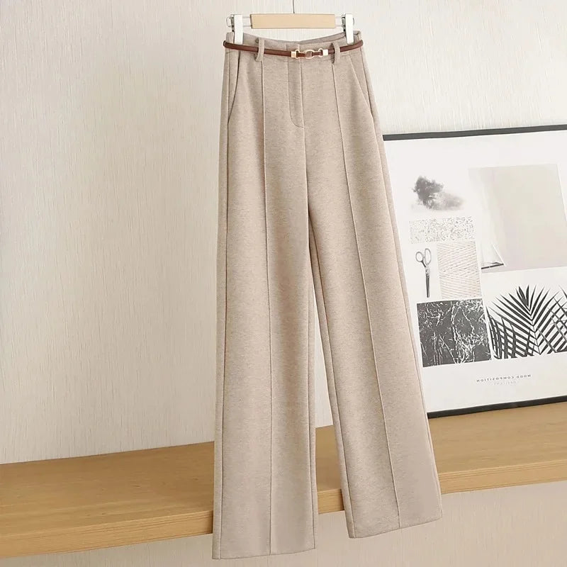 Aveline Wool Straight-Leg Trousers