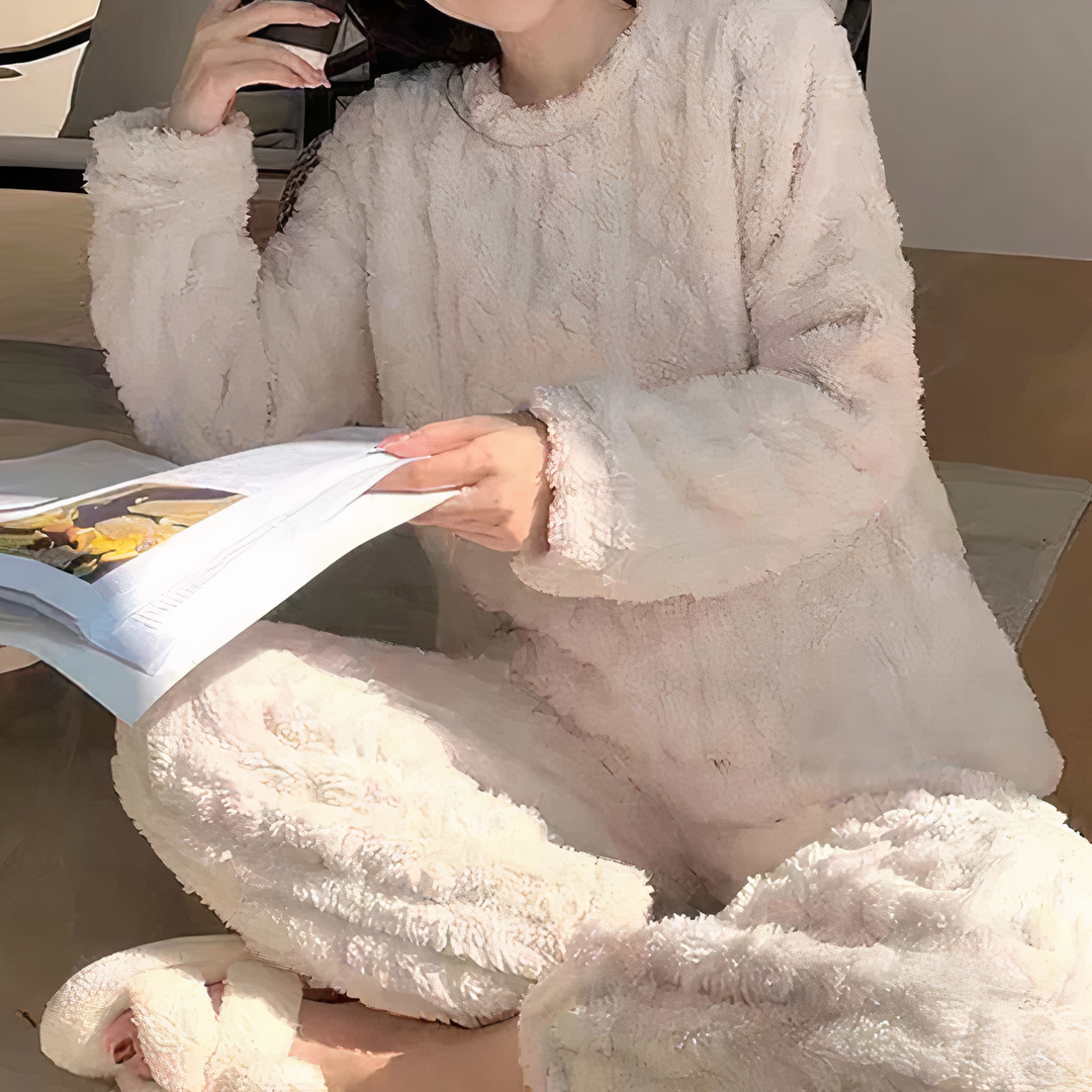 Warm Fleece Pajama Set for Women