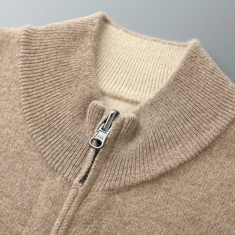 Olympia Cashmere Zip Cardigan