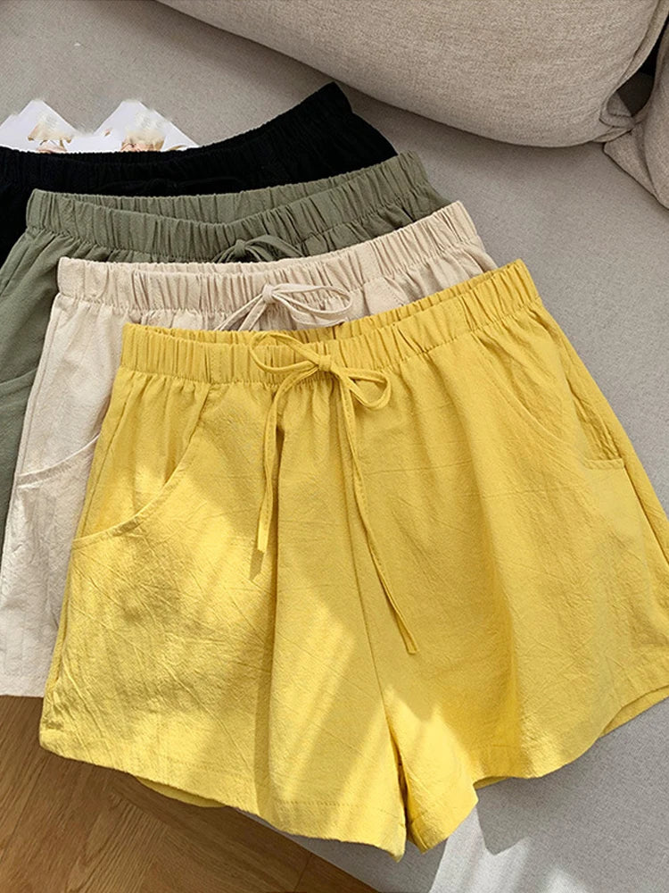 Allison | Relaxed Cotton Blend Summer Shorts