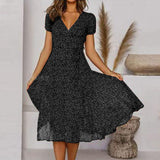 Ernestina | Stylish Flattering Fit V-Neck Dress