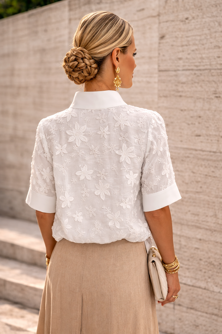 Sofia | Elegant High-Neck Women's Blouse