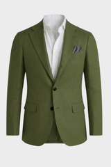 Men's Checked Blazer with Notched Lapel and Button Placket