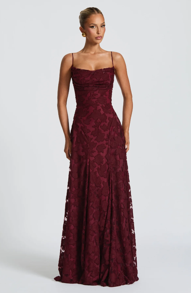 Selvira | Elegant Lace Maxi Evening Dress