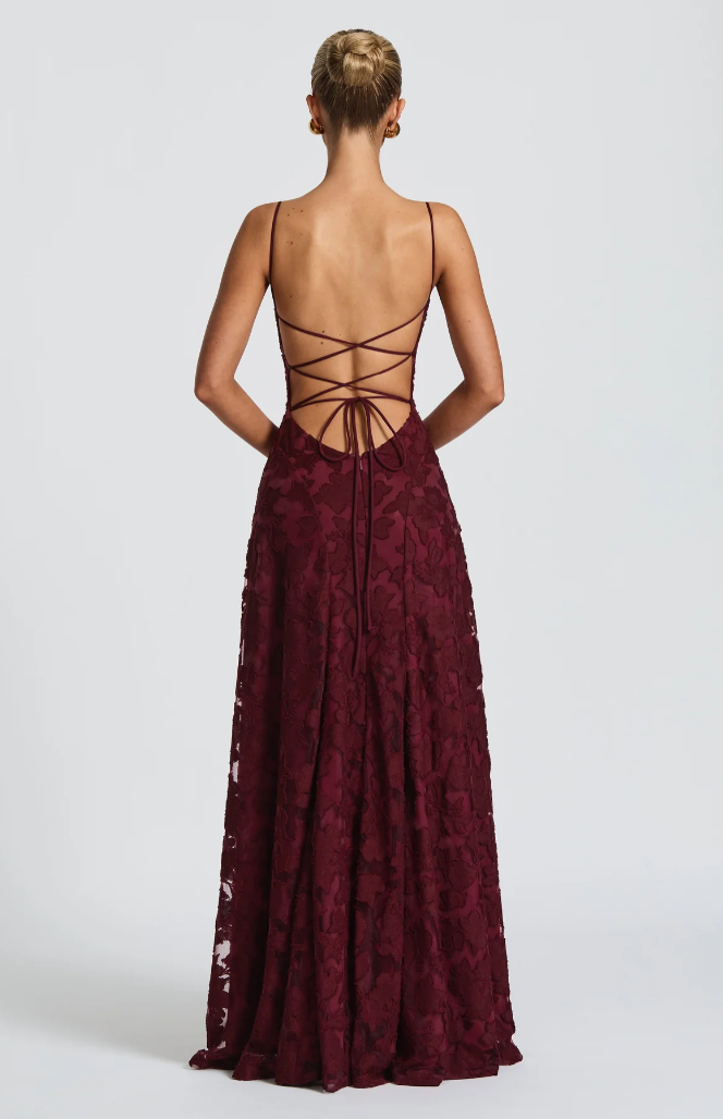 Selvira | Elegant Lace Maxi Evening Dress