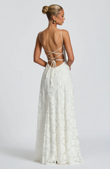 Selvira | Elegant Lace Maxi Evening Dress