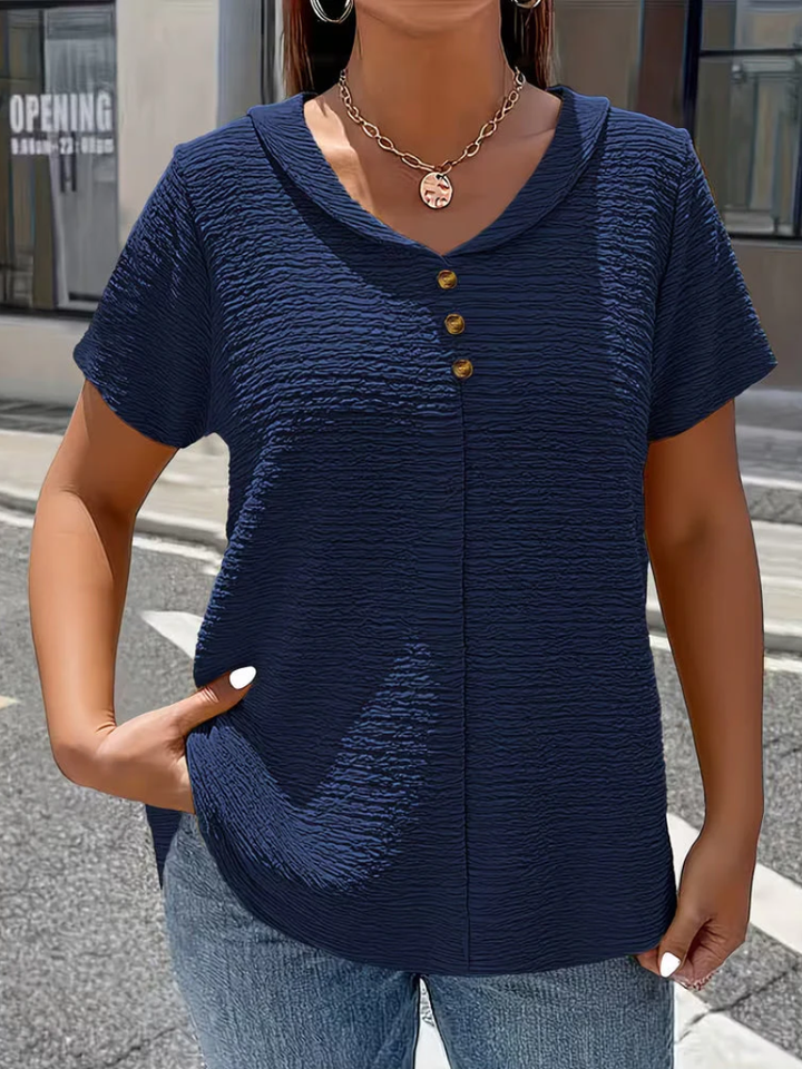 Lunara | Elegant Women’s V-Neck Button Top