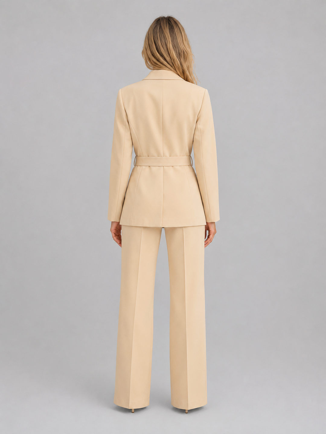 Women's Belted Blazer & Wide Leg Trouser Co-Ord Set – Tailored Two-Piece Suit