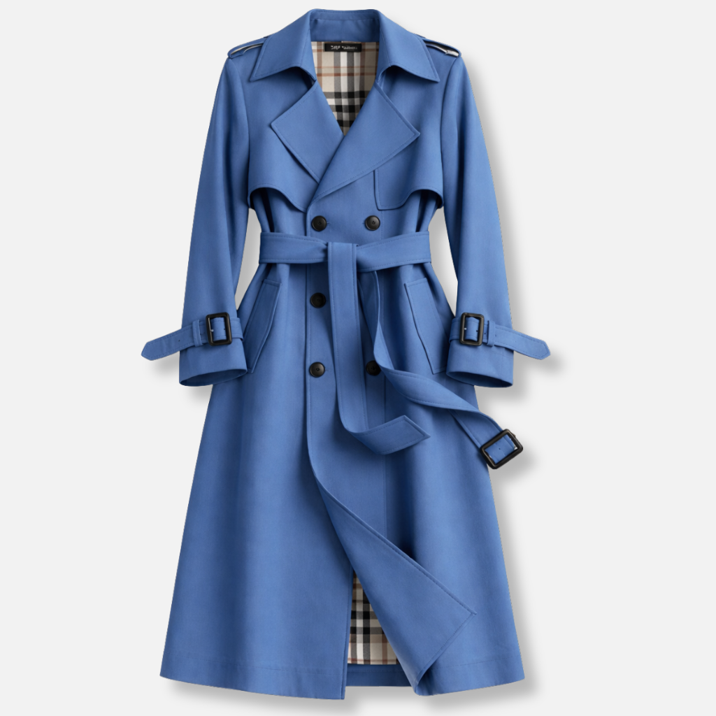 Women’s Belted Trench Coat – Tailored Long Fit