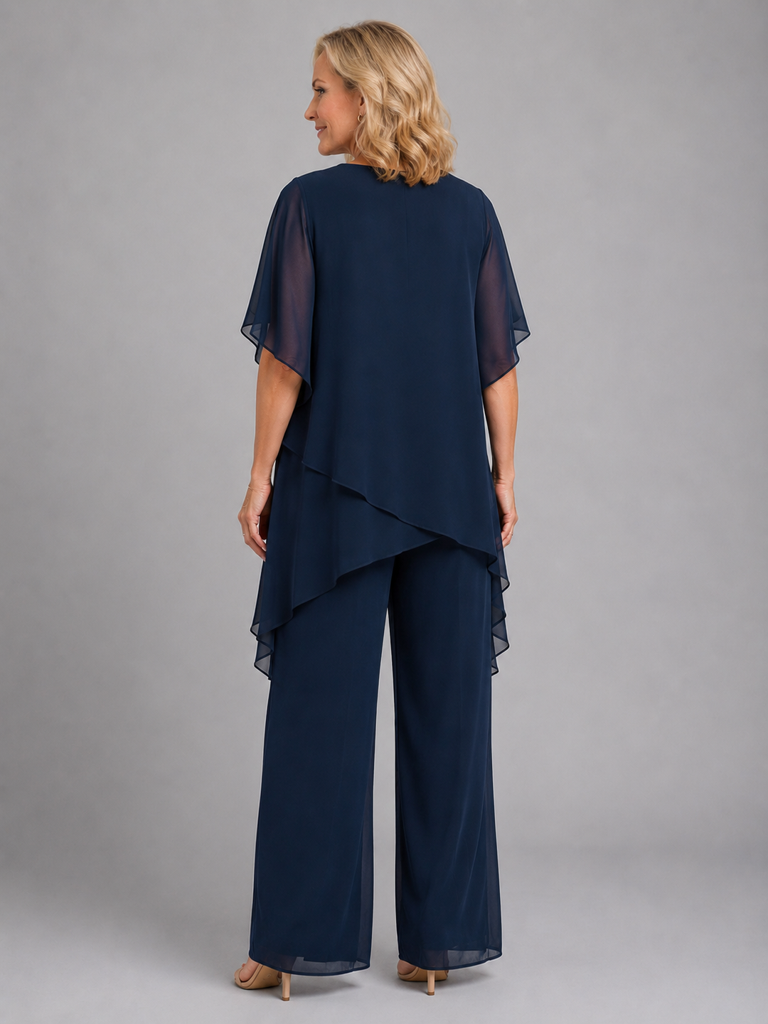Women’s Chiffon Two-Piece Set – Flowing Wide-Leg Fit
