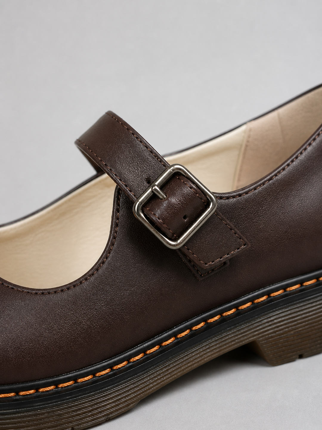 Women’s Classic Mary Jane Shoes – Leather Look Comfort Flats