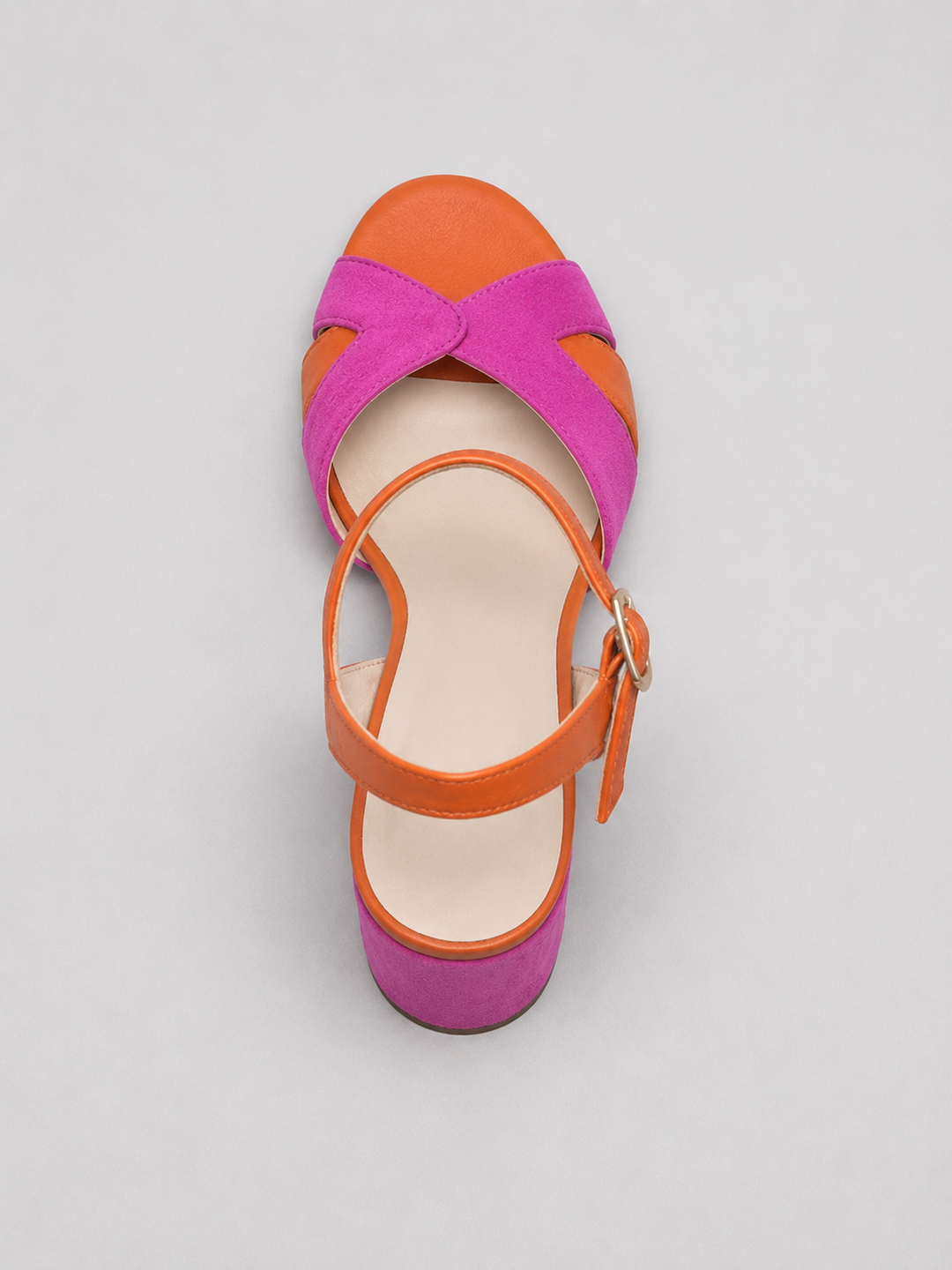 Women’s Colour Block Heeled Sandals – Cushioned Block Heel